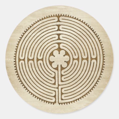 Chartres Labyrinth _ Spiritual Symbol Antique 1 Classic Round Sticker