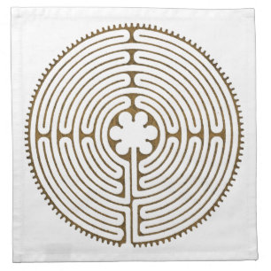 Chartres Labyrinth - Spiritual Symbol Antique 1 Cloth Napkin
