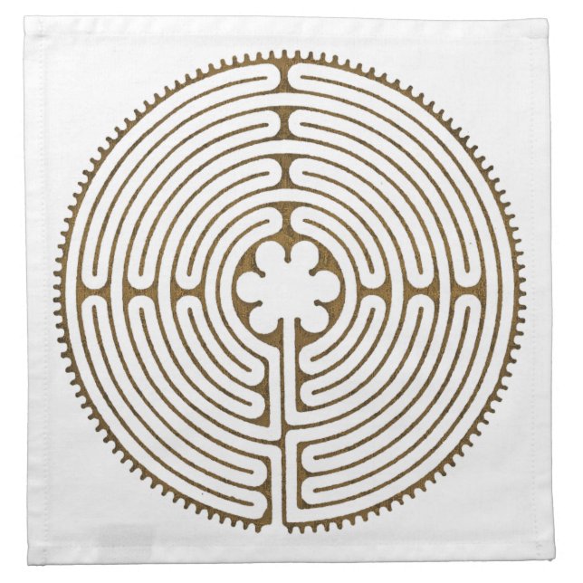 Chartres Labyrinth - Spiritual Symbol Antique 1 Cloth Napkin (Front)