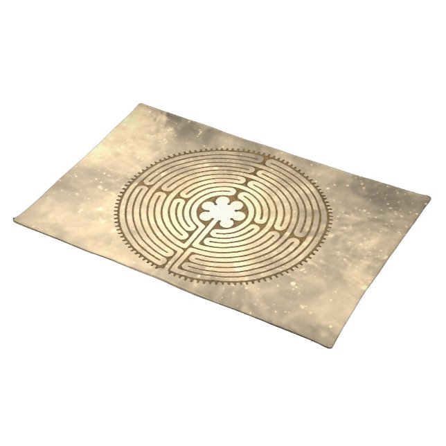 Chartres Labyrinth - Spiritual Symbol Antique 1 Cloth Placemat (On Table)