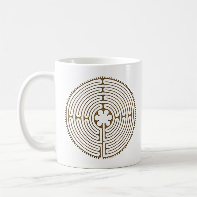 Chartres Labyrinth - Spiritual Symbol Antique 1 Coffee Mug (Left)