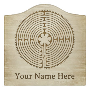 Chartres Labyrinth - Spiritual Symbol Antique 1 Door Sign