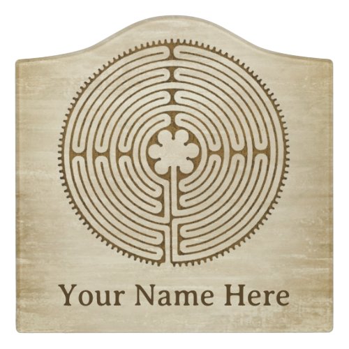 Chartres Labyrinth _ Spiritual Symbol Antique 1 Door Sign