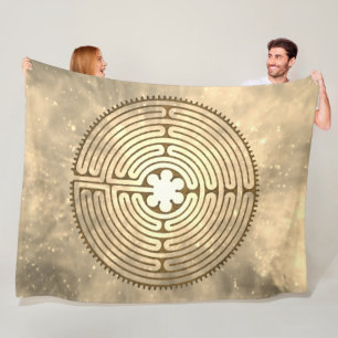 Chartres Labyrinth - Spiritual Symbol Antique 1 Fleece Blanket