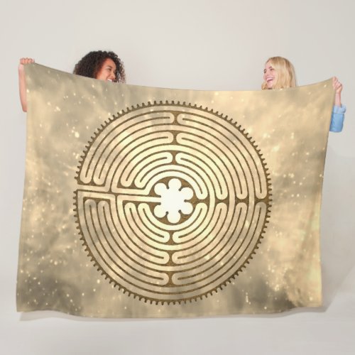 Chartres Labyrinth _ Spiritual Symbol Antique 1 Fleece Blanket