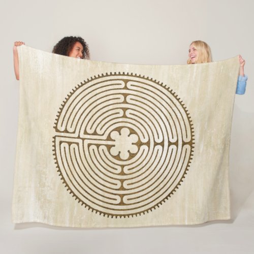 Chartres Labyrinth _ Spiritual Symbol Antique 1 Fleece Blanket