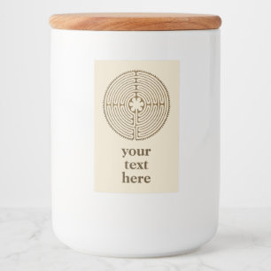 Chartres Labyrinth - Spiritual Symbol Antique 1 Food Label