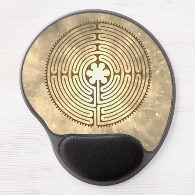Chartres Labyrinth - Spiritual Symbol Antique 1 Gel Mouse Pad (Front)