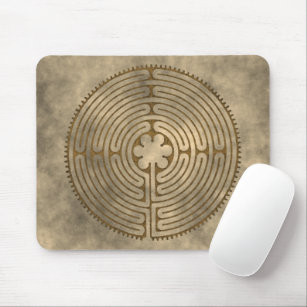 Chartres Labyrinth - Spiritual Symbol Antique 1 Mouse Pad
