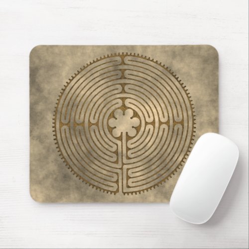 Chartres Labyrinth _ Spiritual Symbol Antique 1 Mouse Pad
