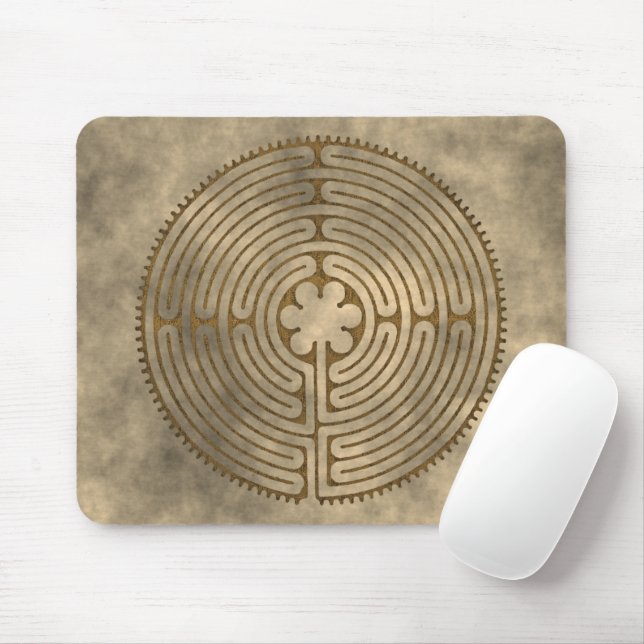 Chartres Labyrinth - Spiritual Symbol Antique 1 Mouse Pad (With Mouse)