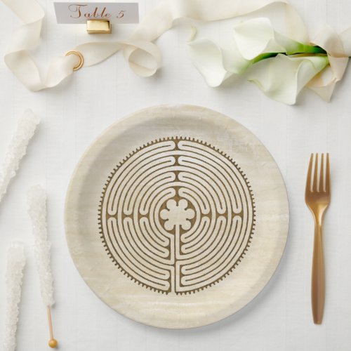 Chartres Labyrinth _ Spiritual Symbol Antique 1 Paper Plates