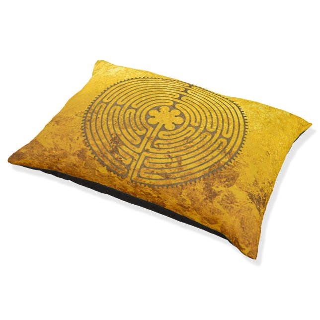 Chartres Labyrinth - Spiritual Symbol Antique 1 Pet Bed (Angled)