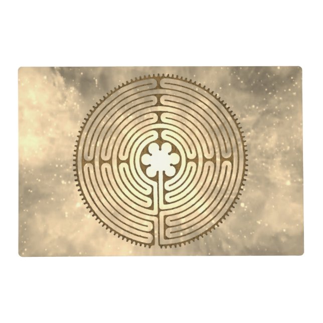 Chartres Labyrinth - Spiritual Symbol Antique 1 Placemat (Front)
