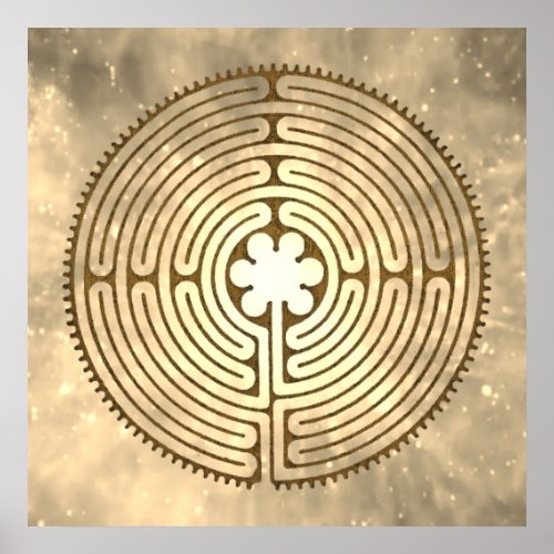 Chartres Labyrinth _ Spiritual Symbol Antique 1 Poster