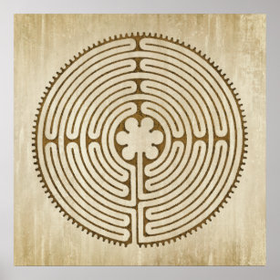 Chartres Labyrinth - Spiritual Symbol Antique 1 Poster