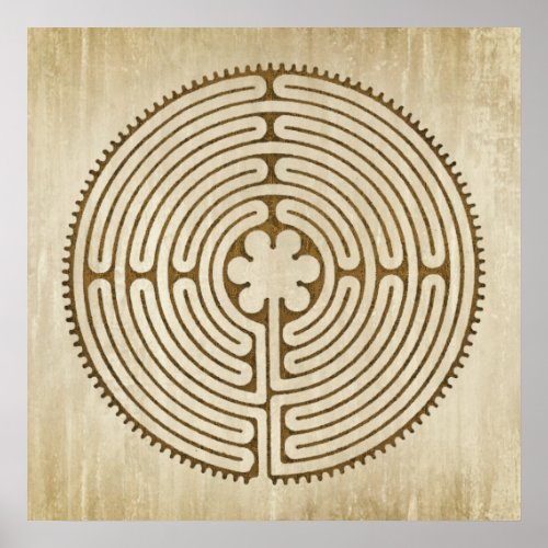 Chartres Labyrinth _ Spiritual Symbol Antique 1 Poster
