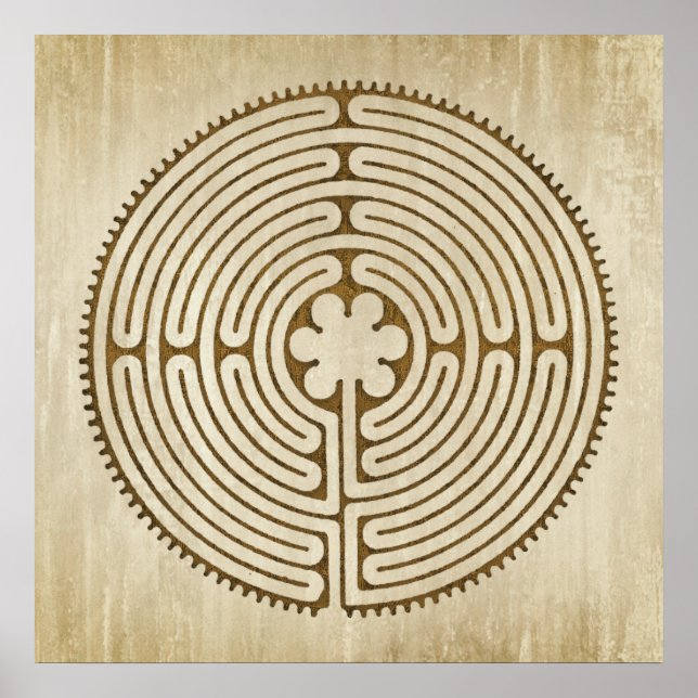 Chartres Labyrinth - Spiritual Symbol Antique 1 Poster (Front)