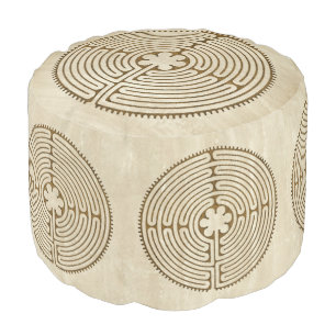 Chartres Labyrinth - Spiritual Symbol Antique 1 Pouf