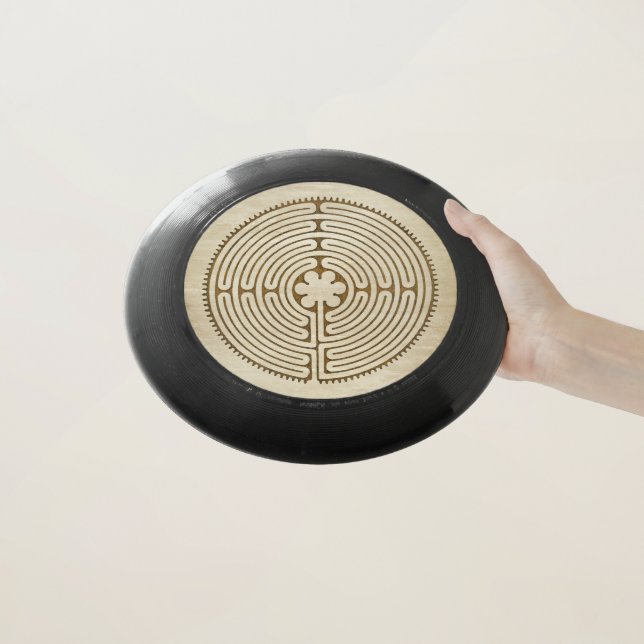 Chartres Labyrinth - Spiritual Symbol Antique 1 Wham-O Frisbee (In Hand)