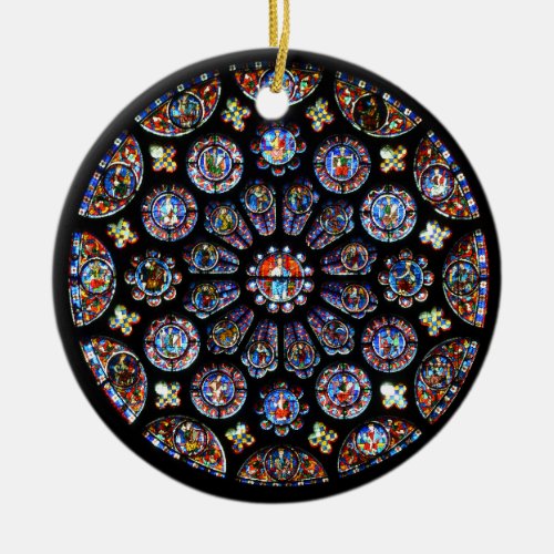 Chartres Rose Window Ceramic Ornament