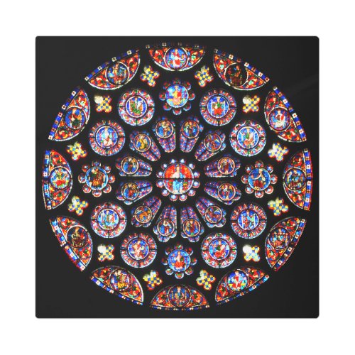 Chartres Rose Window Metal Print