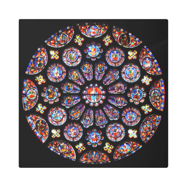 Chartres Rose Window Metal Print (Front)