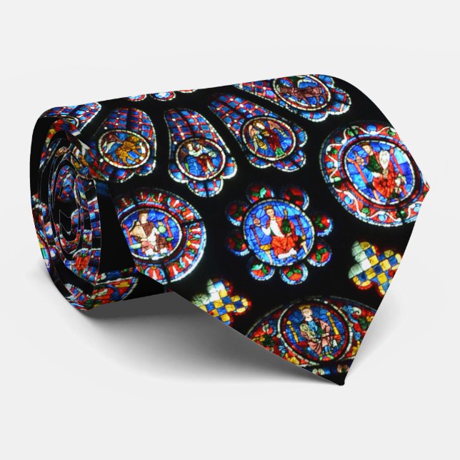 Chartres Rose Window Neck Tie (Rolled)