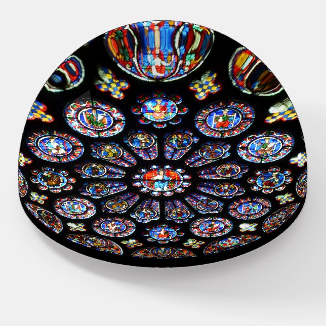 Chartres Rose Window Paperweight (Angled)