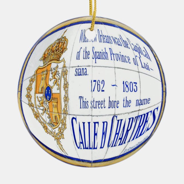 Chartres Tile Round Ceramic Ornament (Front)