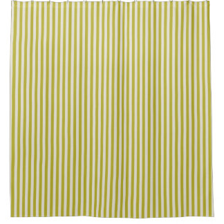 Chartreuse and Cream Simple Striped Pattern Shower Curtain