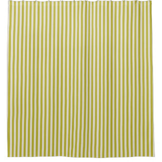 Chartreuse and Cream Simple Striped Pattern Shower Curtain
