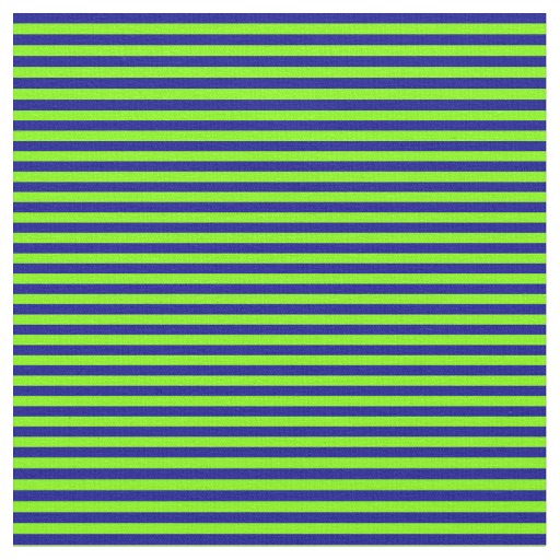 Chartreuse and Dark Blue Colored Stripes Fabric