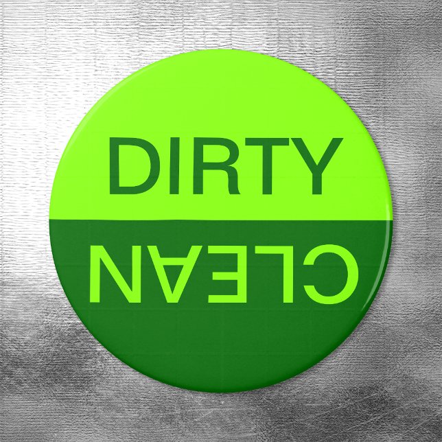 Chartreuse and Dark Green Dirty Clean Magnet (Creator Uploaded)