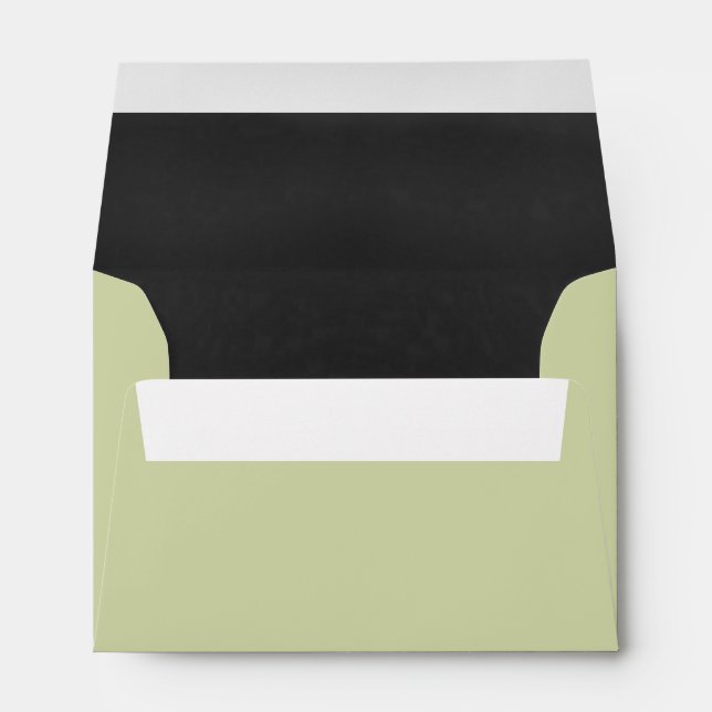 Chartreuse And Gray Special Occasion Custom Envelope (Back (Bottom))