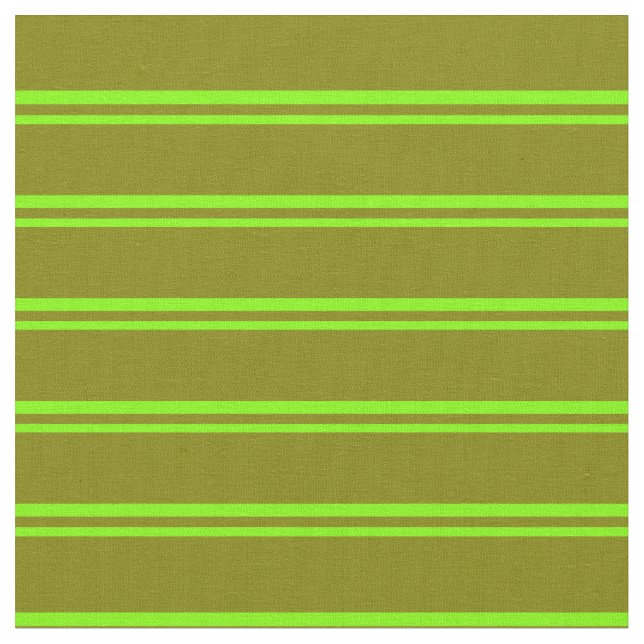 Chartreuse and Green Lined/Striped Pattern Fabric (Close Up)