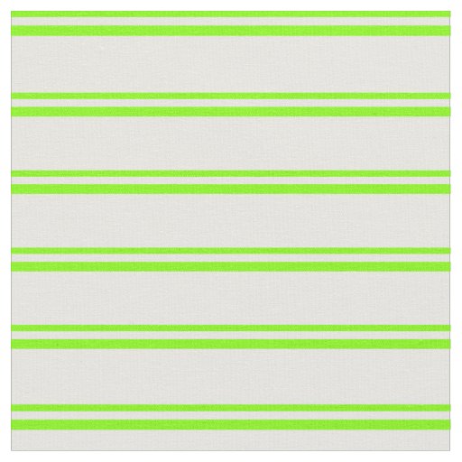 Chartreuse and Mint Cream Lined/Striped Pattern Fabric