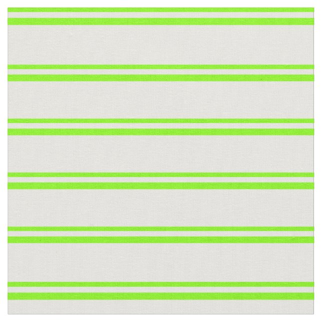 Chartreuse and Mint Cream Lined/Striped Pattern Fabric (Close Up)