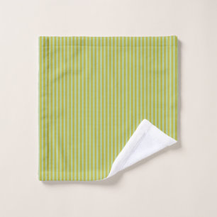 Chartreuse and Pistachio Green Stripes  Bath Towel Set