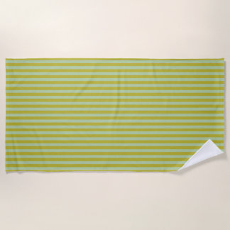 Chartreuse and Pistachio Green Stripes Beach Towel