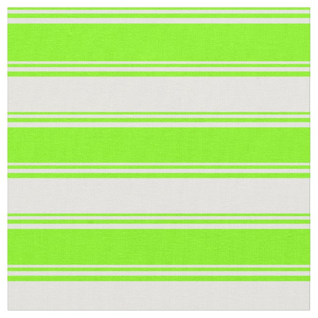 Chartreuse and White Lines Pattern Fabric (Close Up)