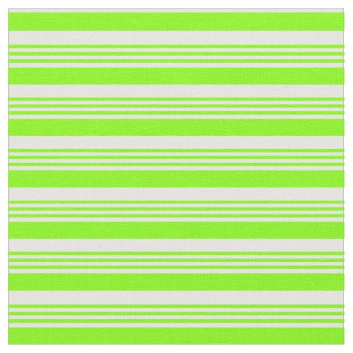 Chartreuse and White Lines/Stripes Pattern Fabric