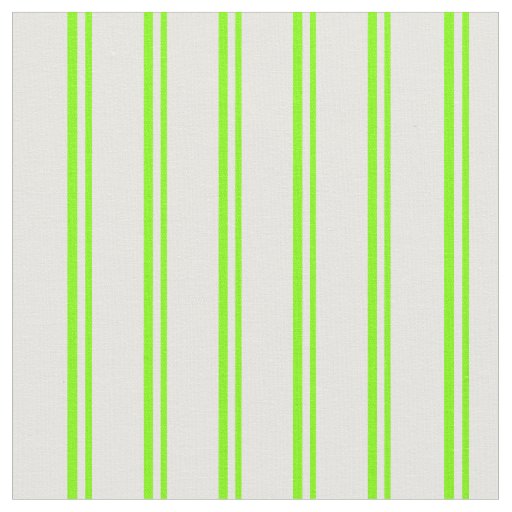 Chartreuse and White Lines/Stripes Pattern Fabric