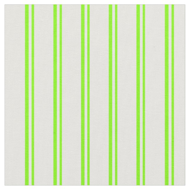 Chartreuse and White Lines/Stripes Pattern Fabric (Close Up)