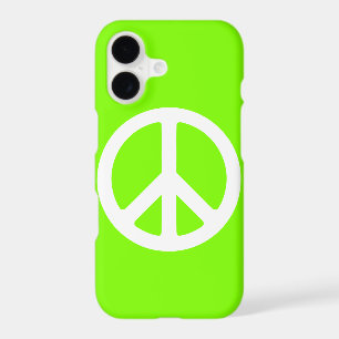 Chartreuse and White Peace Sign iPhone 17 Case