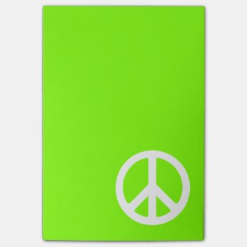 Chartreuse And White Peace Symbol Post-it Notes by peacegifts at Zazzle