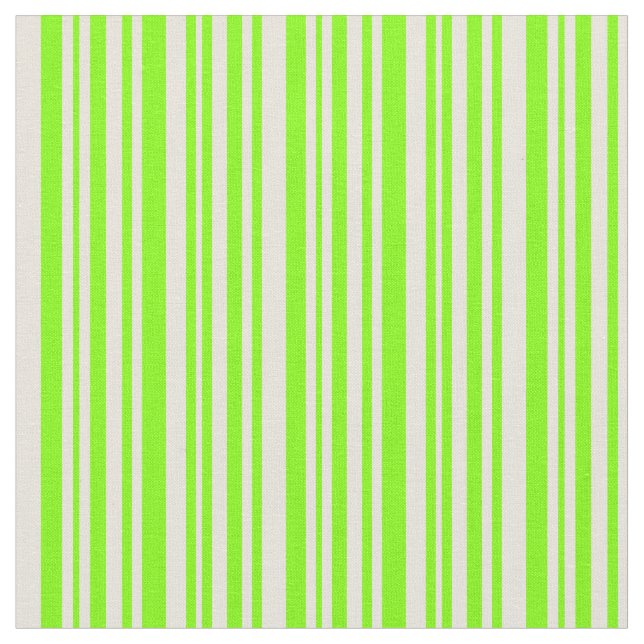 Chartreuse & Beige Lined Pattern Fabric (Close Up)