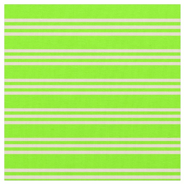 Chartreuse & Beige Lines/Stripes Pattern Fabric (Close Up)