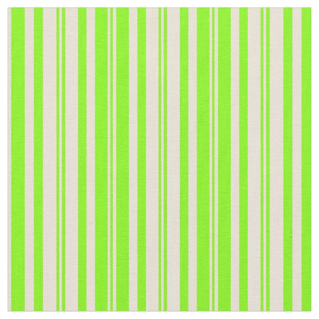 Chartreuse & Bisque Colored Striped Pattern Fabric (Close Up)