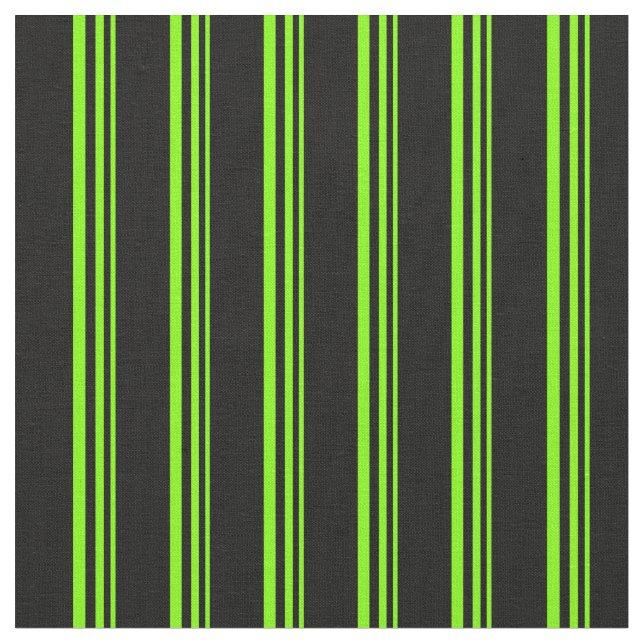 Chartreuse & Black Colored Lines Fabric (Close Up)